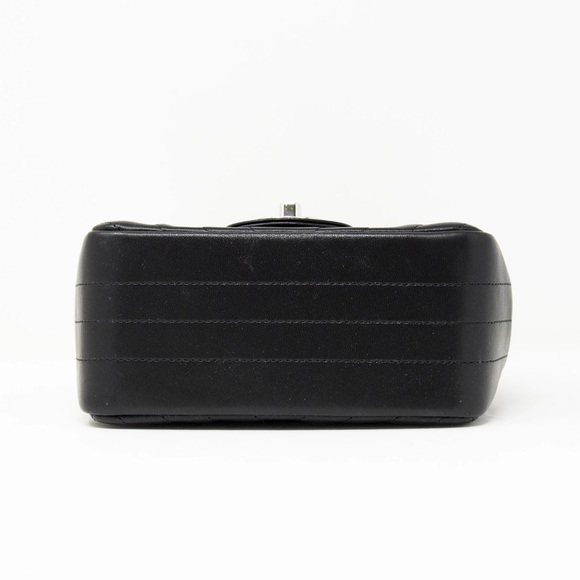 Chanel Lambskin Chevron Square Mini Flap Bag Black SHW - Picture 10 of 15